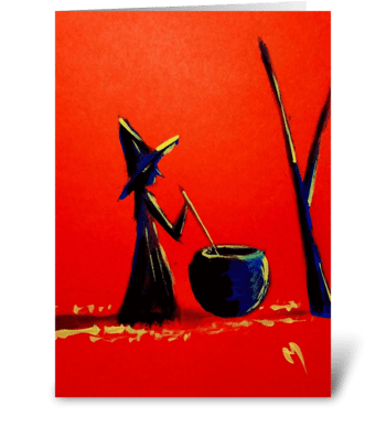 Little Witch greeting card