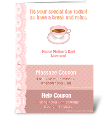 Tea Time for Mom greeting card