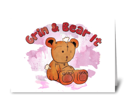 grin and bear it greeting card
