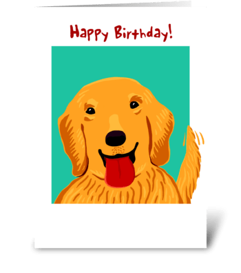 Golden Retreiver Birthday greeting card