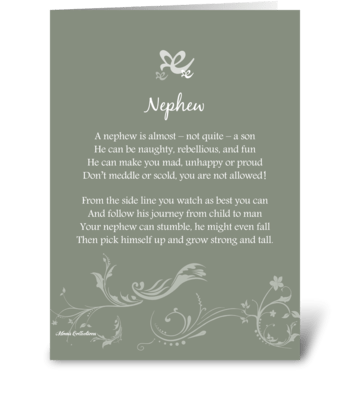 Poetry Nephew greeting card
