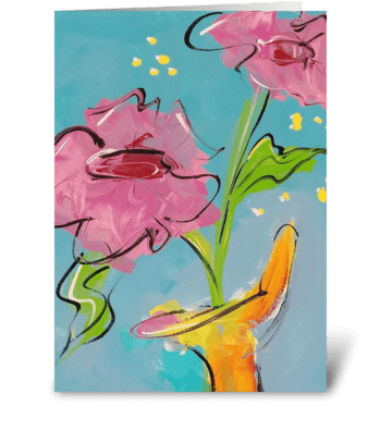 Whimsical Vase greeting card