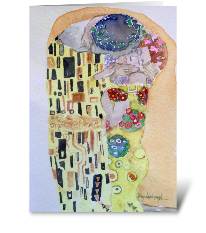 The Kiss: A Tribute to Klimt Romance greeting card
