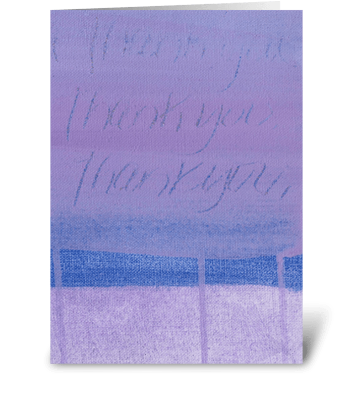 Thank You Painting - Purple on Purple greeting card