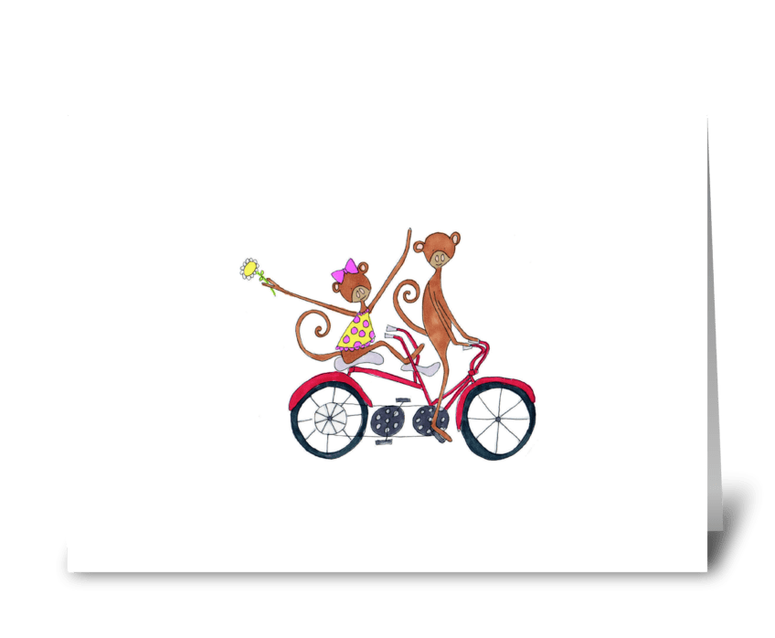 bicycle built for 2 greeting card