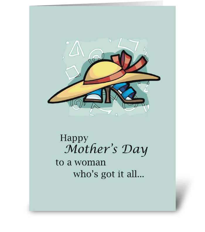 Mother's Day Hat Sandals  greeting card