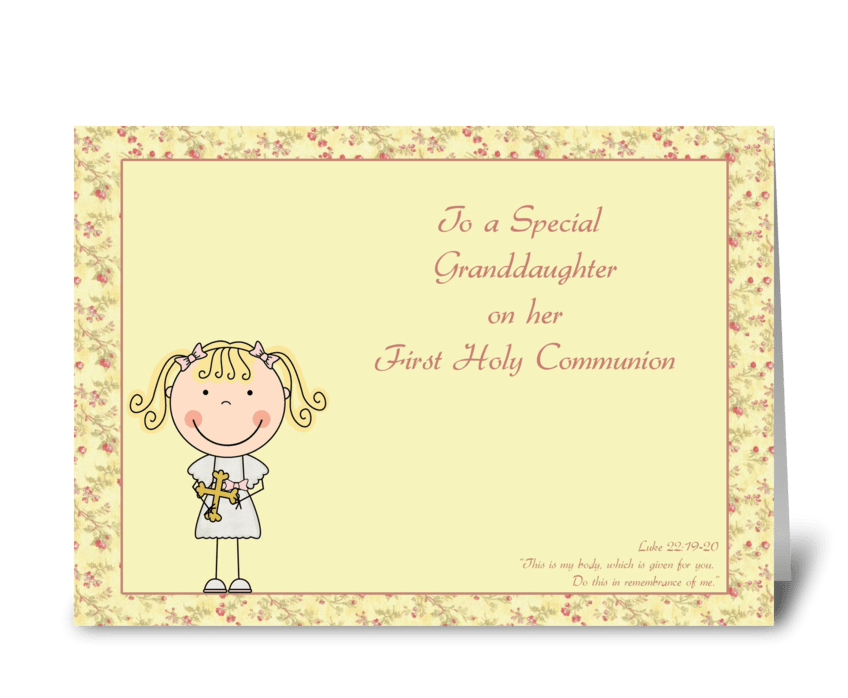 Congrats, Holy Communion, Granddaughter greeting card