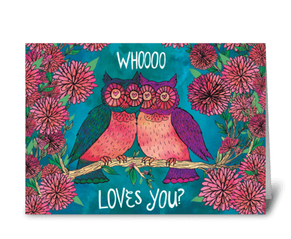 Whoooo Loves You? greeting card