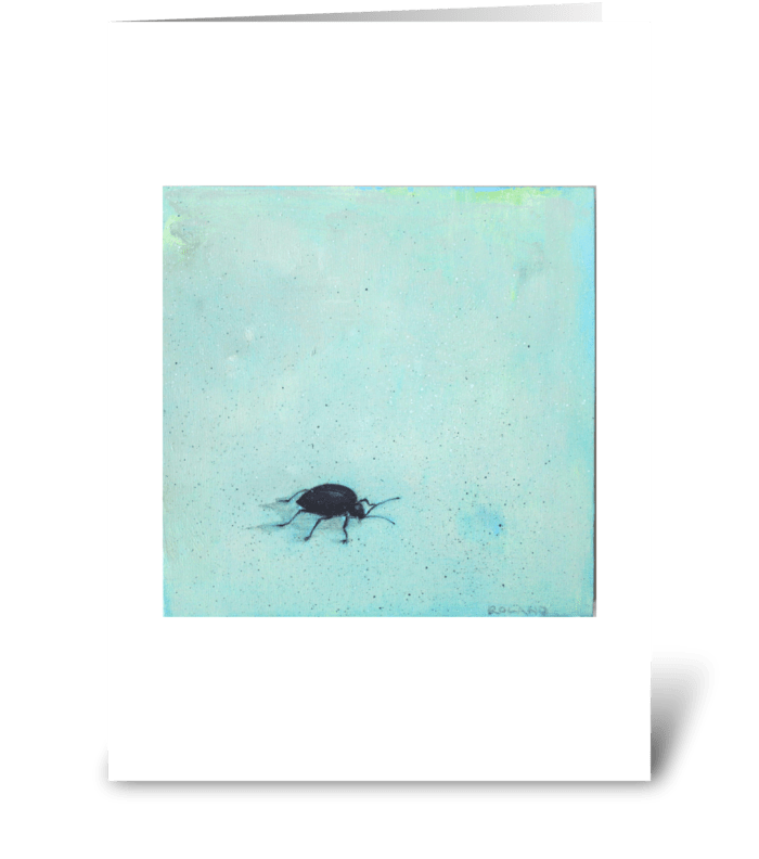 black beetle greeting card