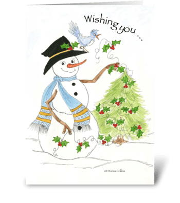 Christmas Snowman greeting card