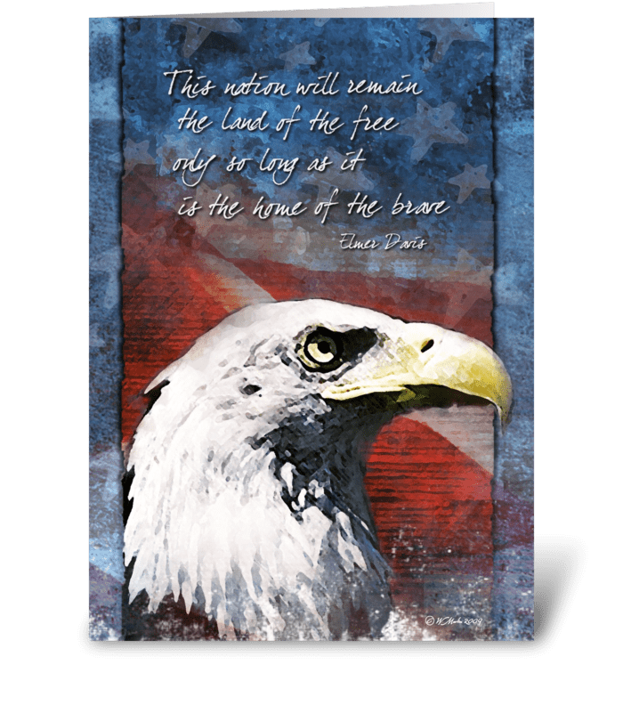 Land of the Free Vateran's Day Card greeting card