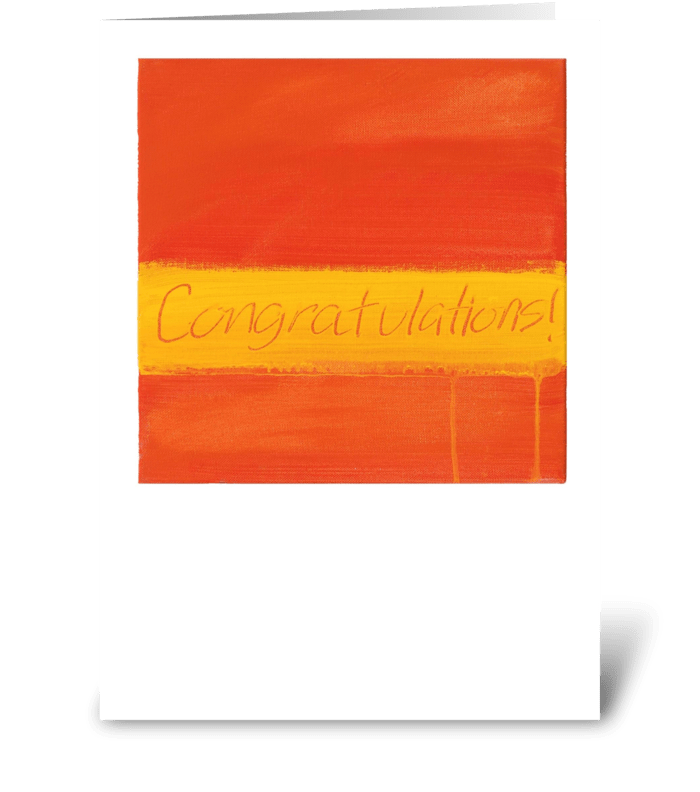 Congratulations Painting-Yellow & Orange greeting card