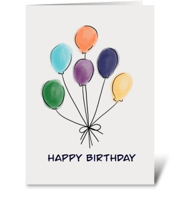 Birthday balloons greeting card