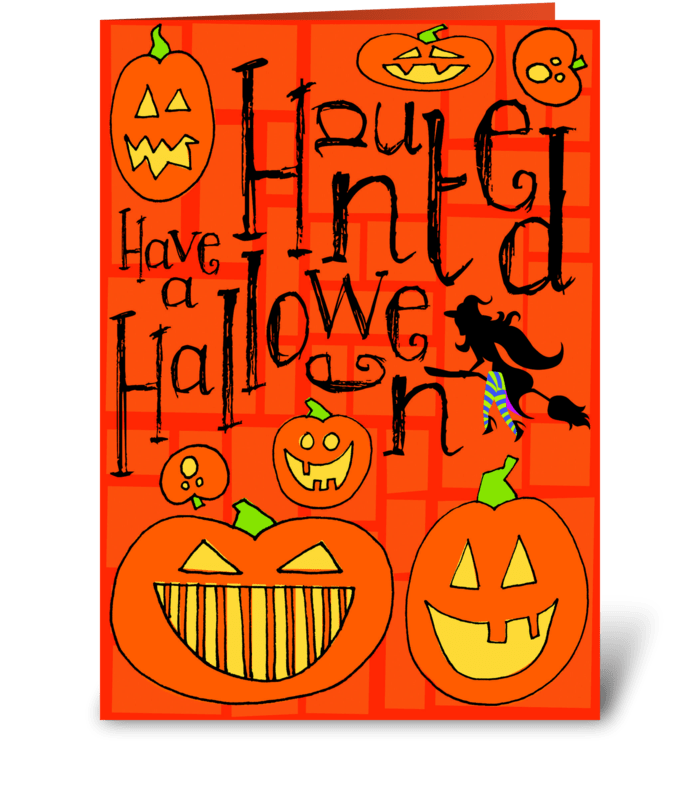 Haunted Halloween greeting card