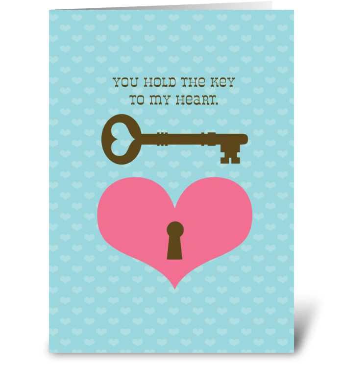 The Key to my Heart greeting card