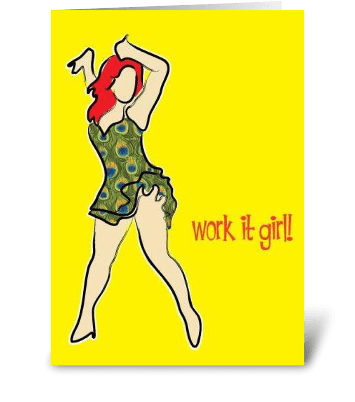 Work It Girl greeting card