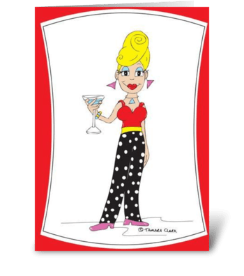 Cocktail Calli greeting card