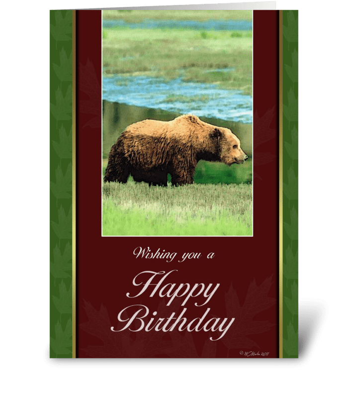 Grizzly Bear Birthday Card greeting card