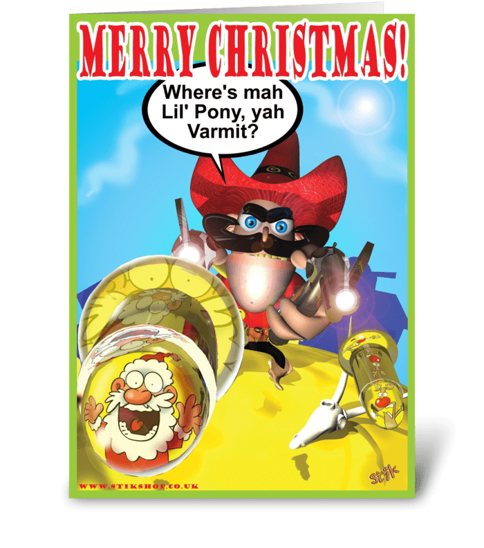 Cowboy Christmas card greeting card