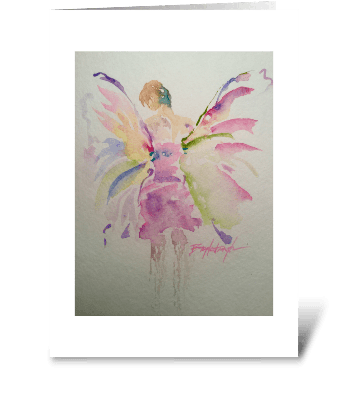 On Butterfly Wings greeting card