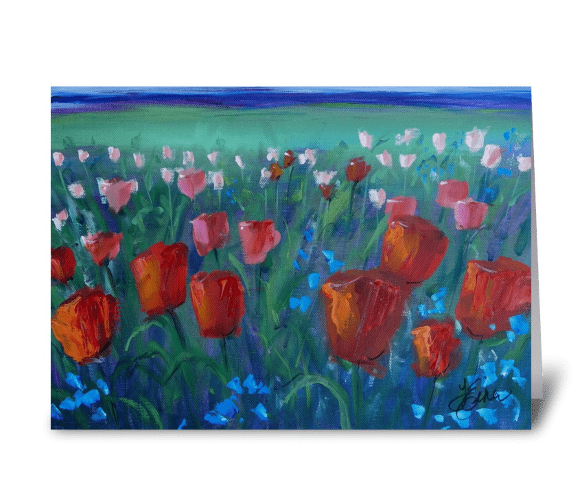 Tulip Bed greeting card