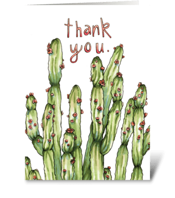 Gratitude Cactus (White) greeting card