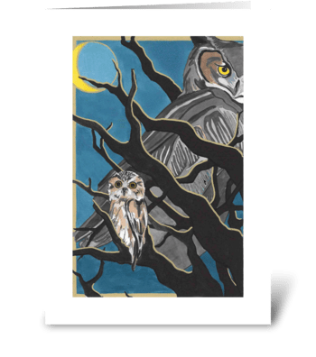 Oliver's Owls greeting card