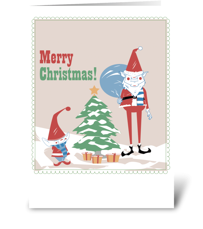 Gnome Christmas greeting card
