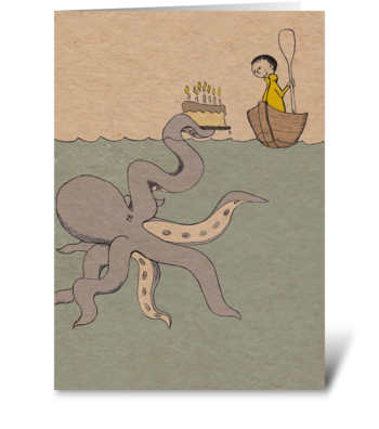 Octopus Birthday greeting card