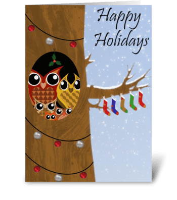 Christmas Owls  greeting card