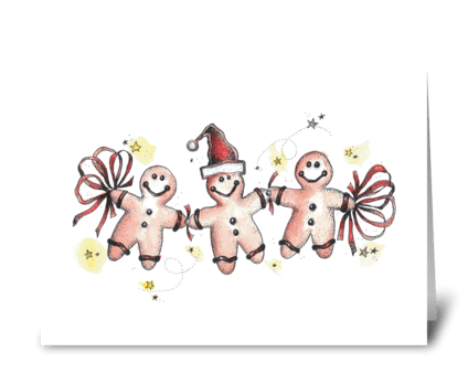 Festive Gingerbread Men greeting card
