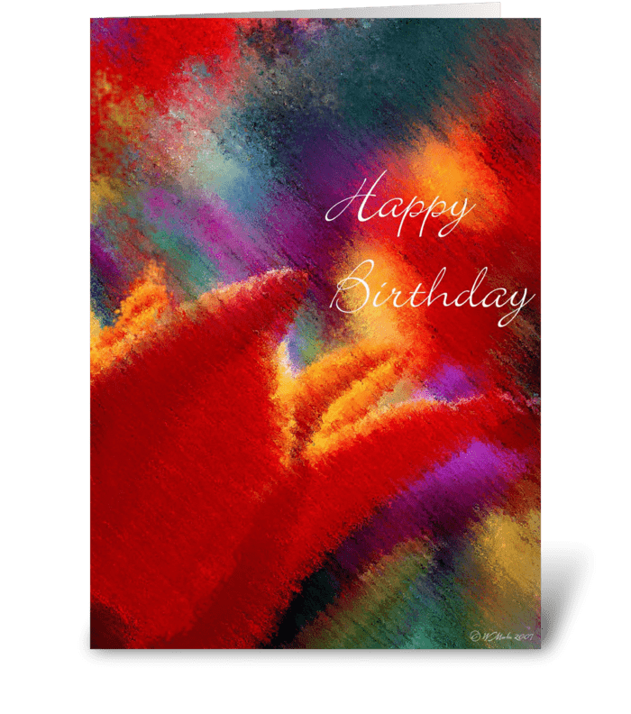 Abstract Orange Tulip Birthday Card greeting card
