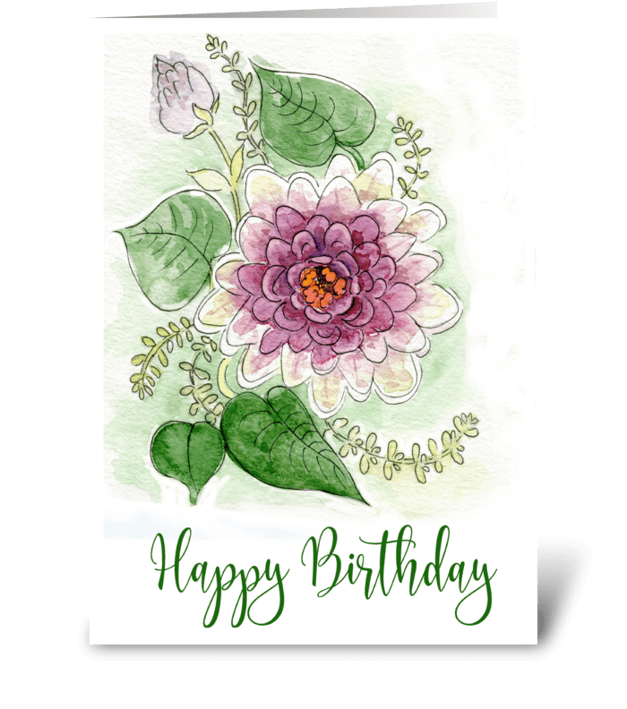 Zinnia Flower greeting card