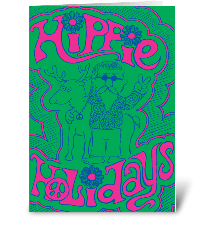 Hippie Holidays greeting card