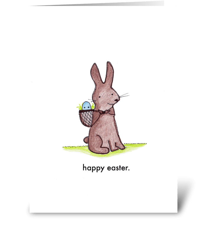 Happy Easter Bunny and Egg greeting card