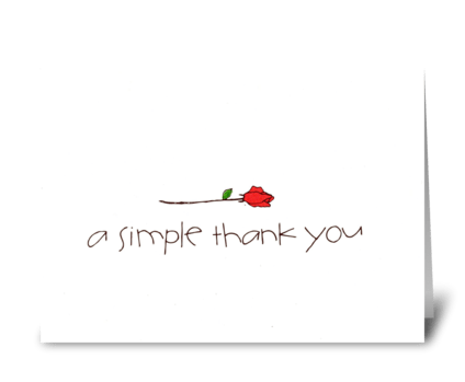 a simple thank you greeting card