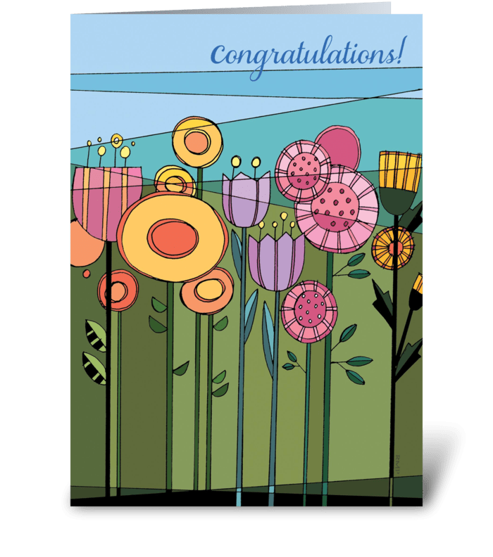 Floral Fetish Congratulations greeting card