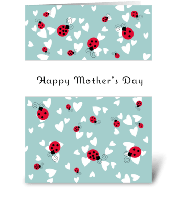 Happy Mother's Day Ladybugs greeting card