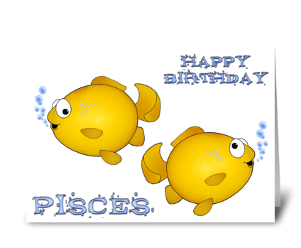 Pisces Happy Birthday greeting card