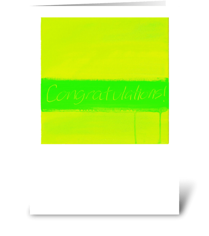 Congratulations Painting-Yellow & Green greeting card