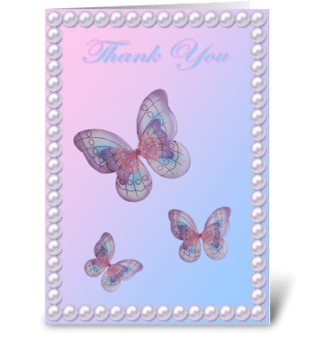 THANK YOU BUTTERFLY CARD greeting card