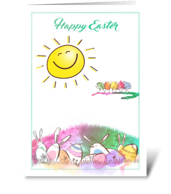 Happy Sunny Easter greeting card
