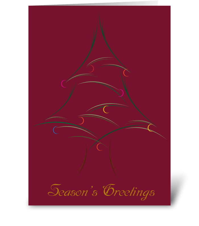 Whispy Christmas Tree greeting card