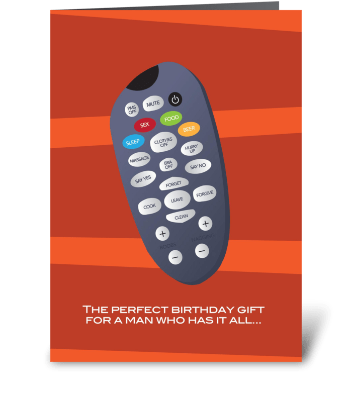 The perfect remote control greeting card