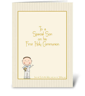 Congratulations, Holy Communion, Son  greeting card