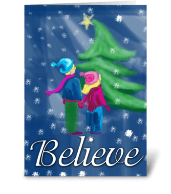 Believe greeting card
