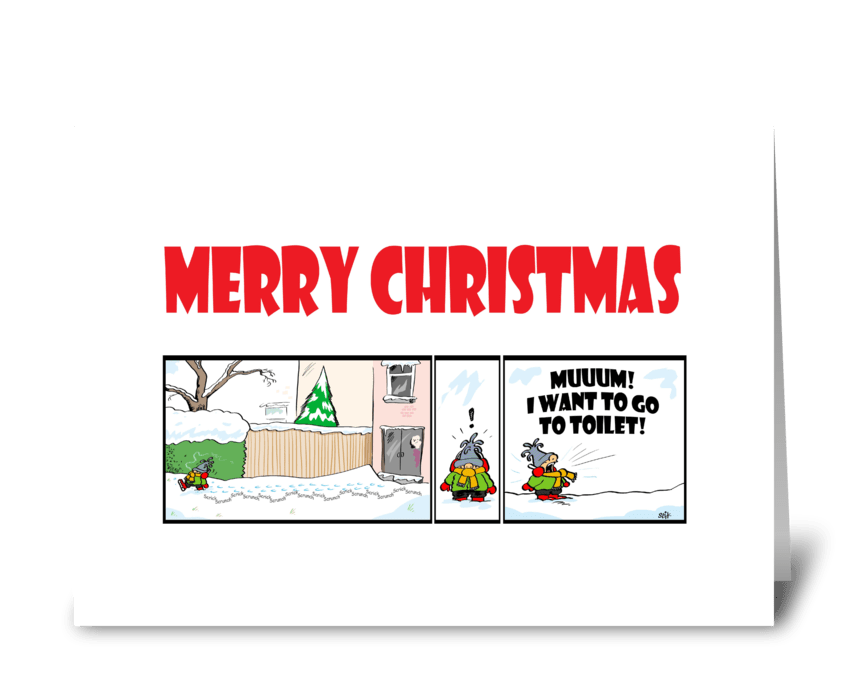 Snow Kid Christmas greeting card