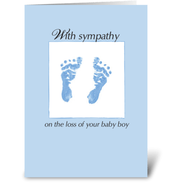 Sympathy Loss of Baby Boy, Footprints greeting card