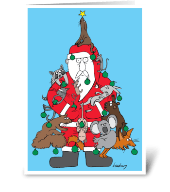 Furry Christmas greeting card