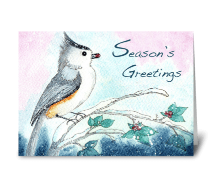 Bird and Berries greeting card